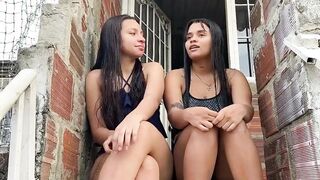 OUR PARENTS ARE GOING ON A TRIP AND WE TAKE ADVANTAGE OF THEM THAT THEY ARE NOT THERE TO BANGED! OUTDOOR THE HOUSE WITH MY STEPSISTER