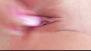 Turned On y***g r*****d t**n Ella Milan plays with her pink sex toy