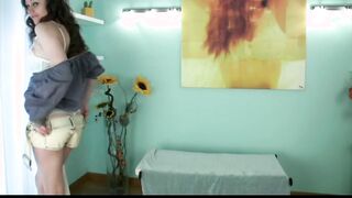 YOUNG LONG BOOBED DARK HAIR TIGHT teenie DAUGHTER STROKES PINK