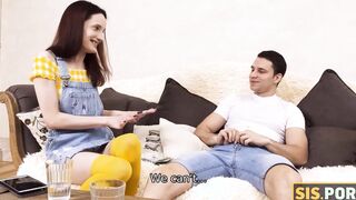 Stud promises comely stepsister all his money if they have sex
