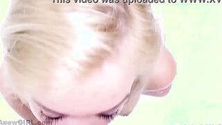 Bombshell Blonde blows dick with growing lust at her audition