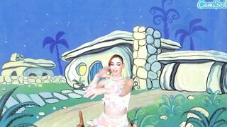 Adorable Teens Cosplay As Wilma Flintstone Masturbates And Blows Long Penis