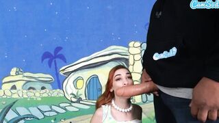 Adorable Teens Cosplay As Wilma Flintstone Masturbates And Blows Long Penis