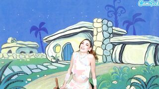 Adorable Teens Cosplay As Wilma Flintstone Masturbates And Blows Long Penis