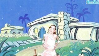 Adorable Teens Cosplay As Wilma Flintstone Masturbates And Blows Long Penis