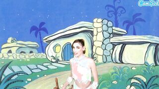 Adorable Teens Cosplay As Wilma Flintstone Masturbates And Blows Long Penis