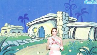Adorable Teens Cosplay As Wilma Flintstone Masturbates And Blows Long Penis
