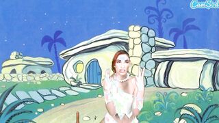 Adorable Teens Cosplay As Wilma Flintstone Masturbates And Blows Long Penis