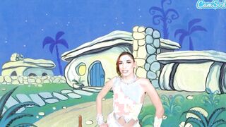 Adorable Teens Cosplay As Wilma Flintstone Masturbates And Blows Long Penis
