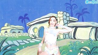Adorable Teens Cosplay As Wilma Flintstone Masturbates And Blows Long Penis