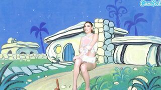 Adorable Teens Cosplay As Wilma Flintstone Masturbates And Blows Long Penis