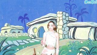 Adorable Teens Cosplay As Wilma Flintstone Masturbates And Blows Long Penis