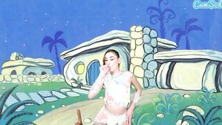 Adorable Teens Cosplay As Wilma Flintstone Masturbates And Blows Long Penis
