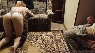 Your mistress is busy now. Wait cuckold