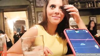 Outdoor orgasm into a pub with the lovense lush | Western dude & Mia Natalia Scene