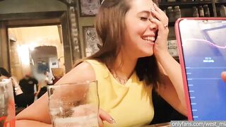 Outdoor orgasm into a pub with the lovense lush | Western dude & Mia Natalia Scene