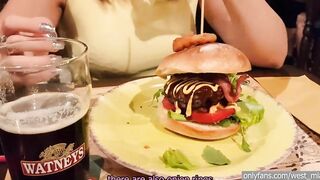 Outdoor orgasm into a pub with the lovense lush | Western dude & Mia Natalia Scene