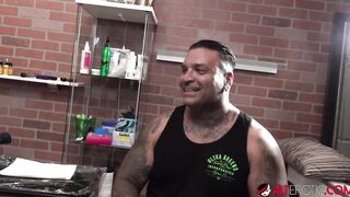 Big Titted tattooed up bombshell Amber Luke is inside the shop for a new tattoo