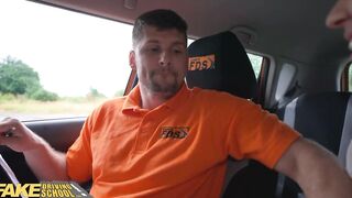 Fake Driving School Dark Haired with Great Titties Plowed During Lesson