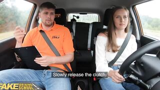 Fake Driving School Dark Haired with Great Titties Plowed During Lesson