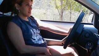 Blonde offer a fellatio to a stranger inside the park parking lot