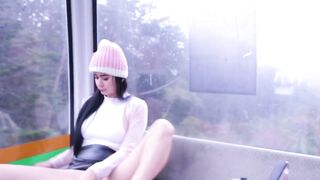 Fucking with my sex toys inside outdoor transport || part two