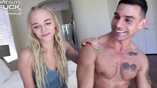 Ripped European Stud Fucks Small Blonde Barely Legal With His Big Uncut Penis