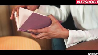 XXXShades - Luna Corazon Beauty Brazilian Black Hardcore Banging With A Huge Penis At The Book Club - LETSDOEIT