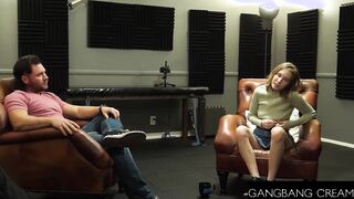 hot Blonde Cutie Interviewed , Blowing Dicks And Anal Creampied