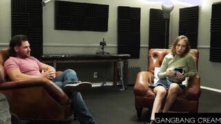 hot Blonde Cutie Interviewed , Blowing Dicks And Anal Creampied