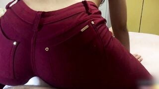 Dry humping into jeans till cum inside leggings