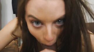 Delicious Dark Haired Hot Lana Rhoades Wraps her Thirsty Lips around Step-Bro's Dick