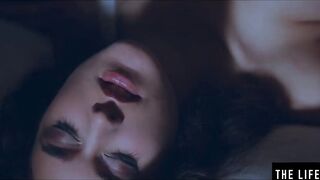 Rubbing her huge puffy nipples as she fucks herself with a pencil