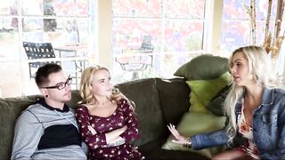 Blonde Mom Guides Her Step-Daughter Alina West On Her First