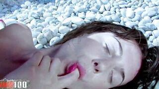 Anal nailed on the beach with Samanta a young Spanish chick with an beautiful butt