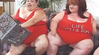 Even if they are fat they masturbate vulgar pussies inside groups