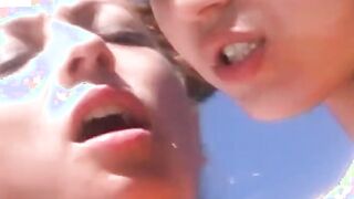 Dyke sex with babe Jessica Oliveira and Arian on board