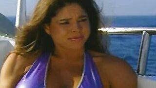 Lusty lesbians put vibrators on moving boats