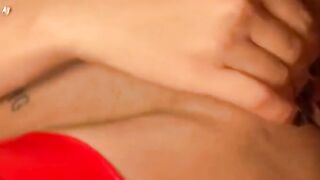Angelina Valentine Leaves Her Red Fishnet Tights On As She's Banged!