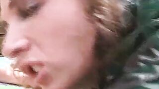 Dick hungry blonde gets banged! inside the butt outdoor