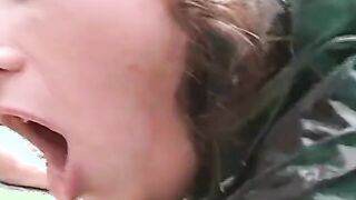 Dick hungry blonde gets banged! inside the butt outdoor