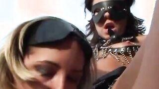 3 Way sex sub dig dick outdoor