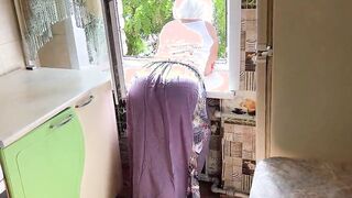 Older milf with a long and hot butt waited for anal sex on the floor