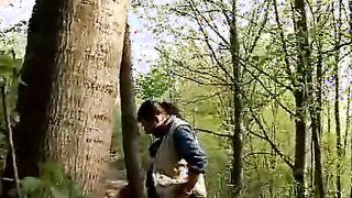 Real old Italian bimbo fuck into the open air