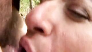 Real old Italian bimbo fuck into the open air