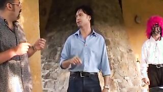 Doppio cazzo all'aperto