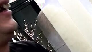 Italian cunt with mouth with bushy vagina gets screwed into the gym