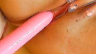 All natural dark hair Hottie from Germany having fun with her sex vibrators