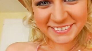 Great German milf with big natural breasts showing off her masturbation