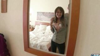 18 Yo lovers start having wild anal sex when they check inside at a hotel room